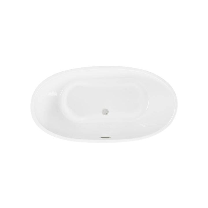 54 Inch Soaking Double Slipper Bathtub In Glossy White - View 6 - Joshua Marshal