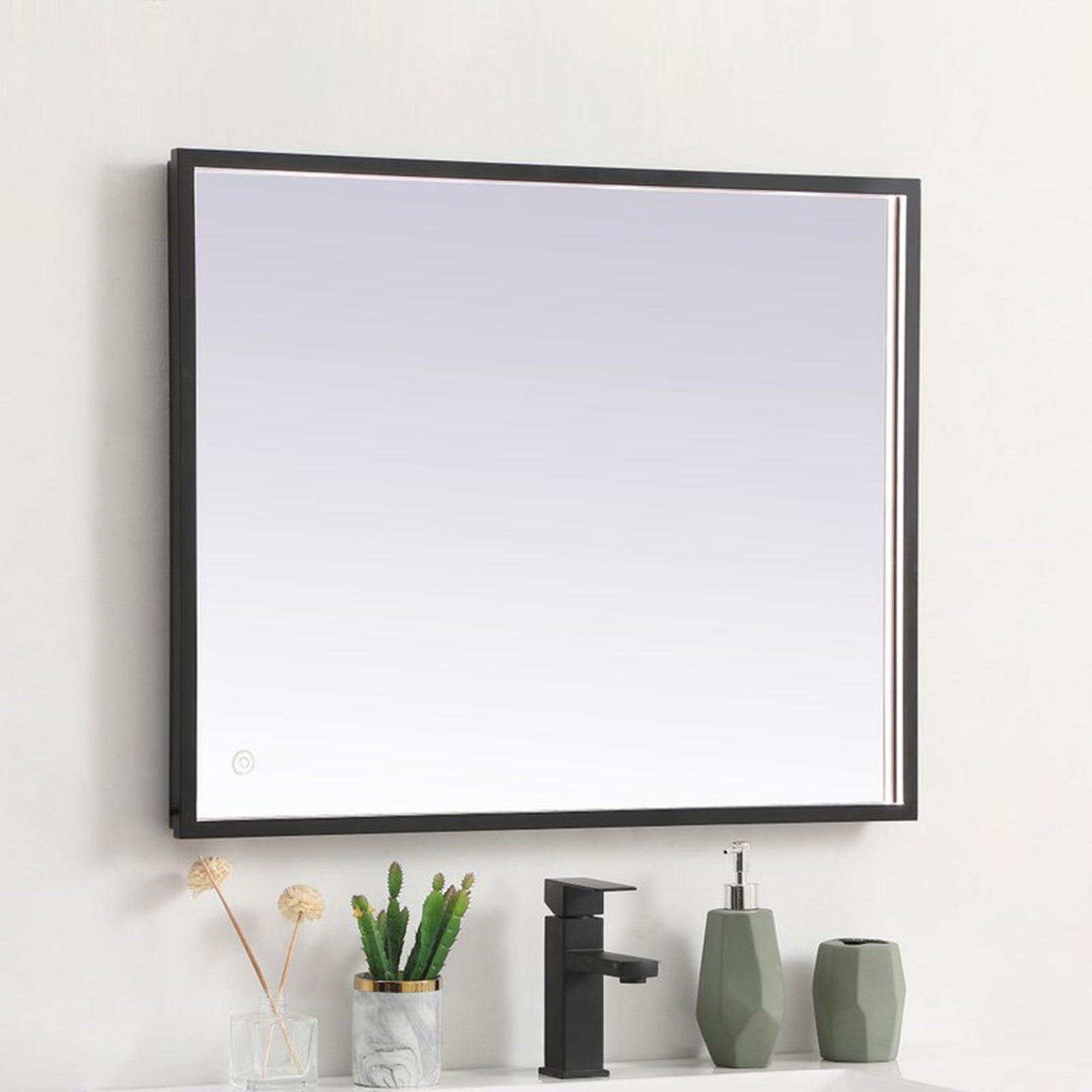 Black Led Mirror Black Finish - DECOR by Joshua Marshal