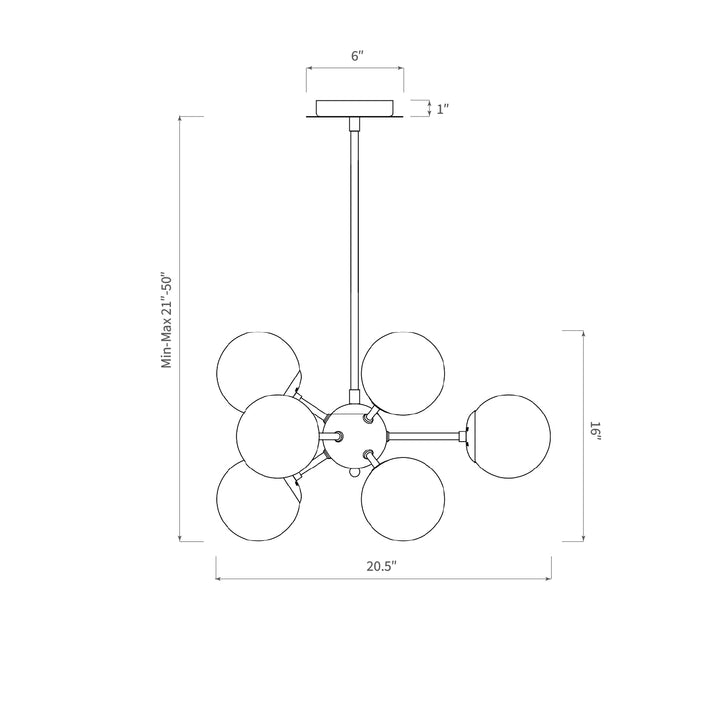 Limited Edition 24in Satin Gold 9 Light Sputnik Pendant Chandelier White Globes MX5166/9/SB