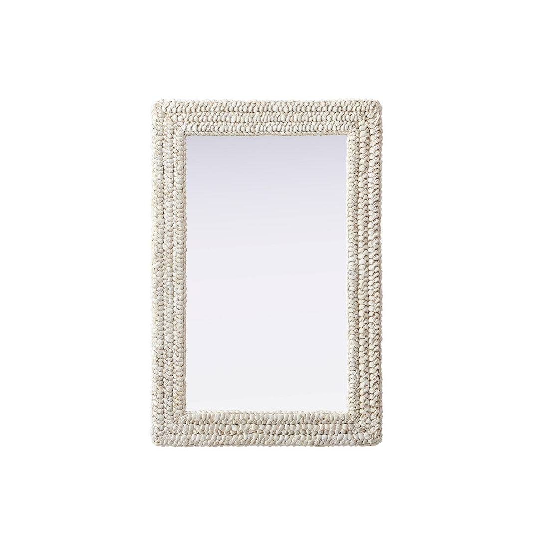 Rectangle Cornhusk Mirror 24X36 In Linen White - View 3 - Joshua Marshal