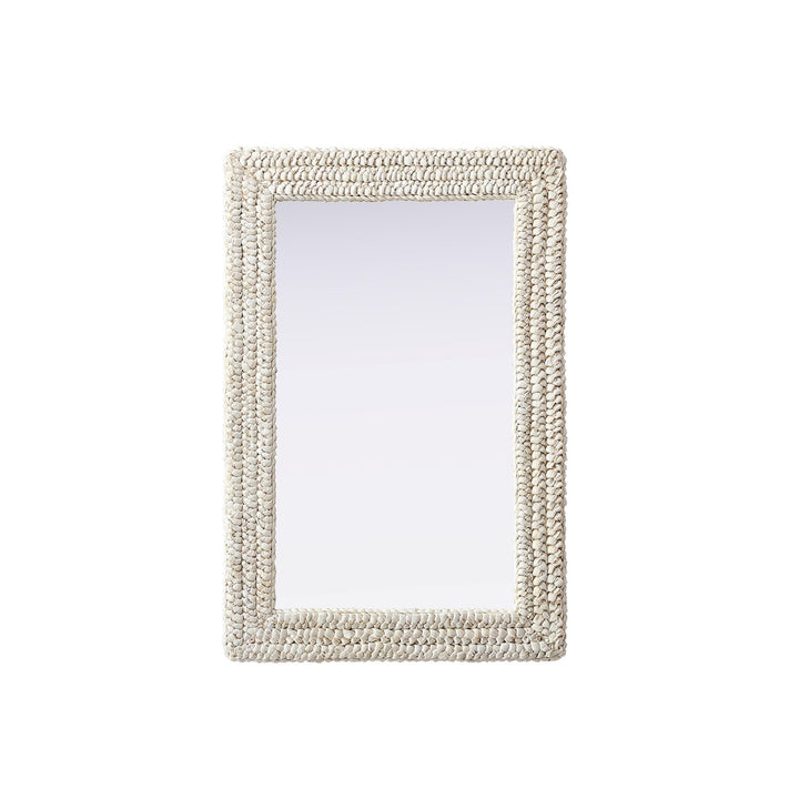 Rectangle Cornhusk Mirror 24X36 In Linen White - View 3 - Joshua Marshal