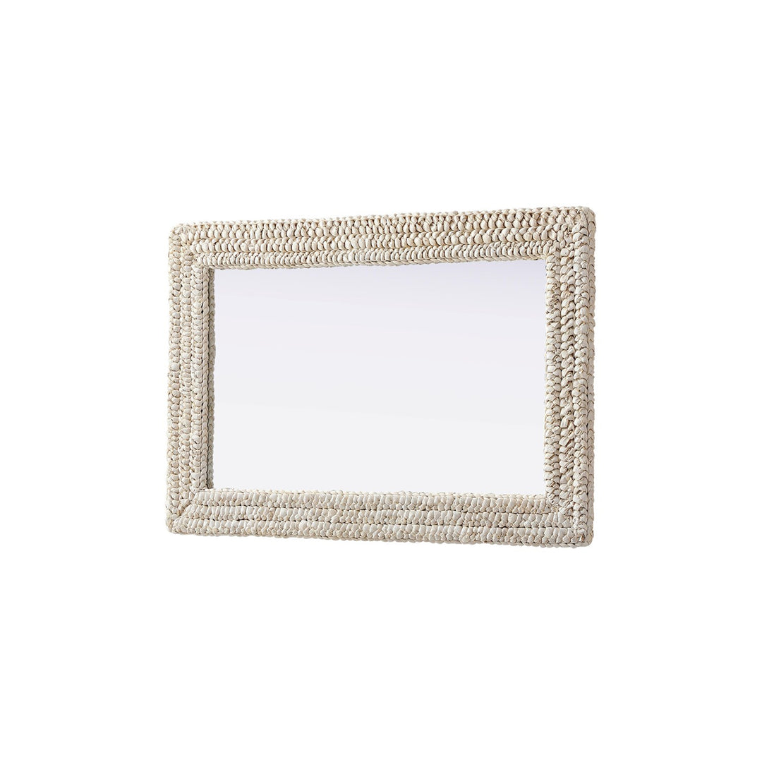 Rectangle Cornhusk Mirror 24X36 In Linen White - View 4 - Joshua Marshal