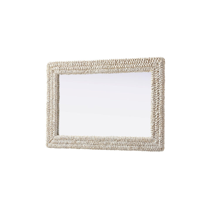 Rectangle Cornhusk Mirror 24X36 In Linen White - View 4 - Joshua Marshal