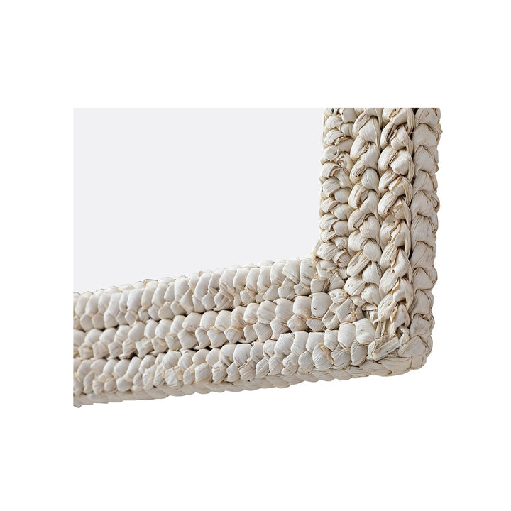 Rectangle Cornhusk Mirror 24X36 In Linen White - View 5 - Joshua Marshal