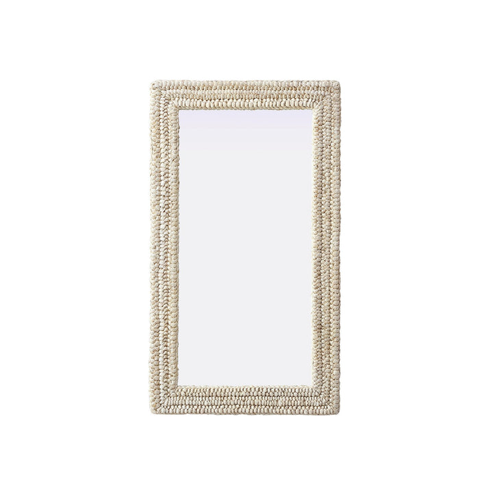 Rectangle Cornhusk Mirror 24X42 In Linen White - View 3 - Joshua Marshal