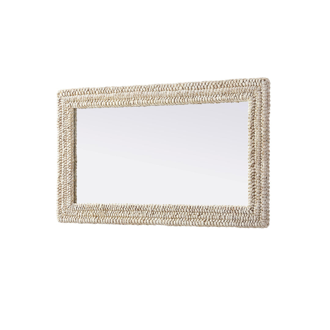 Rectangle Cornhusk Mirror 24X42 In Linen White - View 4 - Joshua Marshal