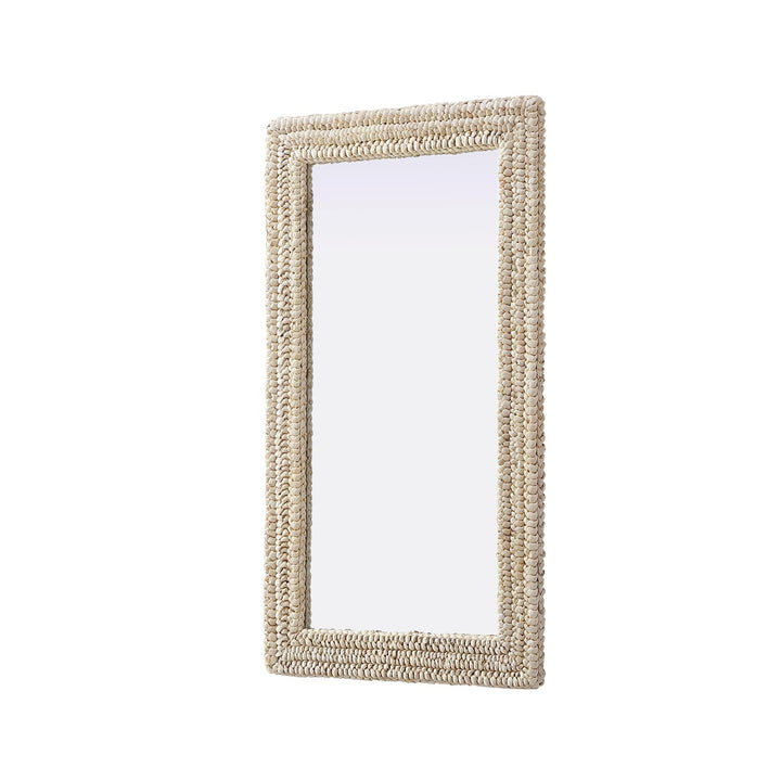 Rectangle Cornhusk Mirror 24X42 In Linen White - View 5 - Joshua Marshal