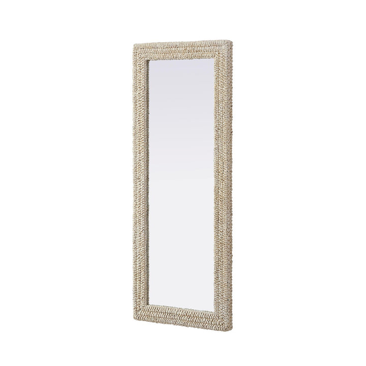 Rectangle Cornhusk Mirror 24X60 In Linen White - View 3 - Joshua Marshal