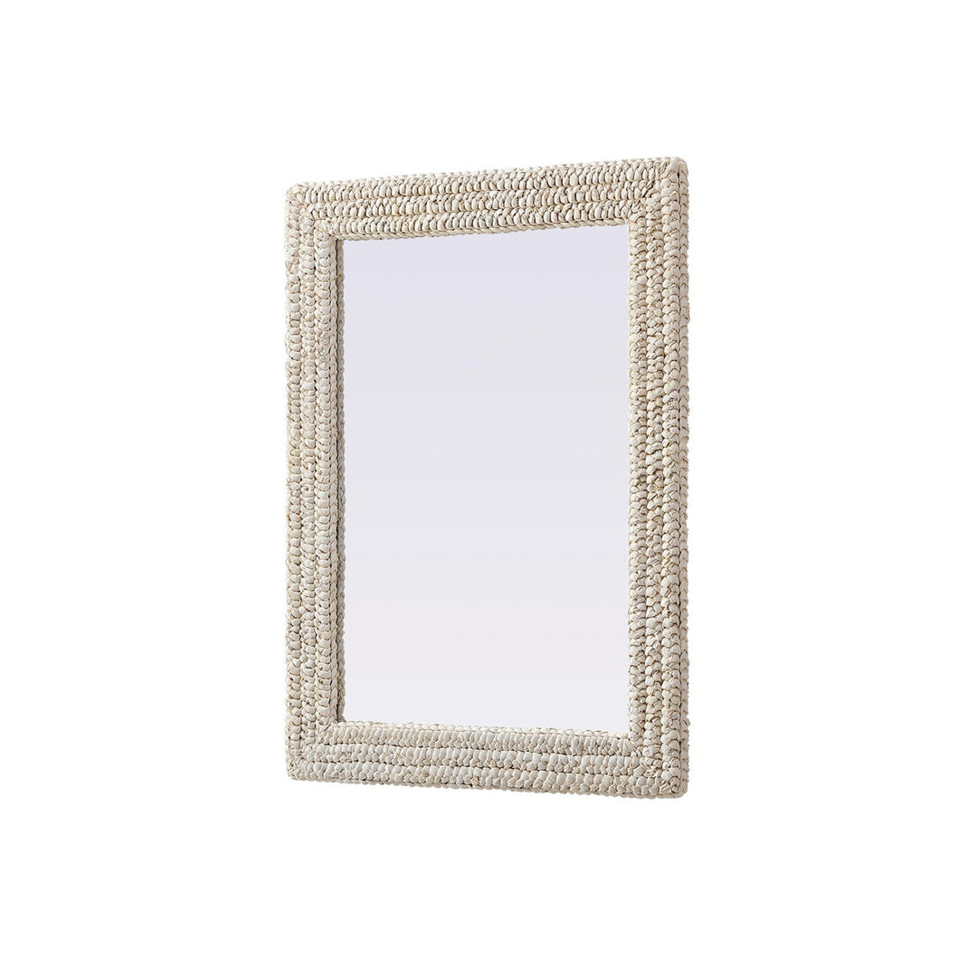 Rectangle Cornhusk Mirror 27X36 In Linen White - View 3 - Joshua Marshal
