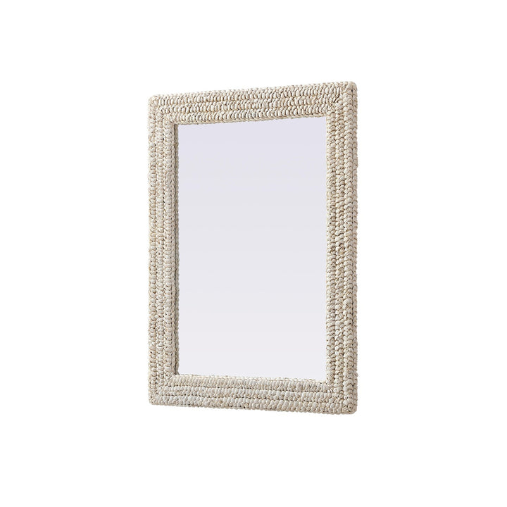 Rectangle Cornhusk Mirror 27X36 In Linen White - View 3 - Joshua Marshal