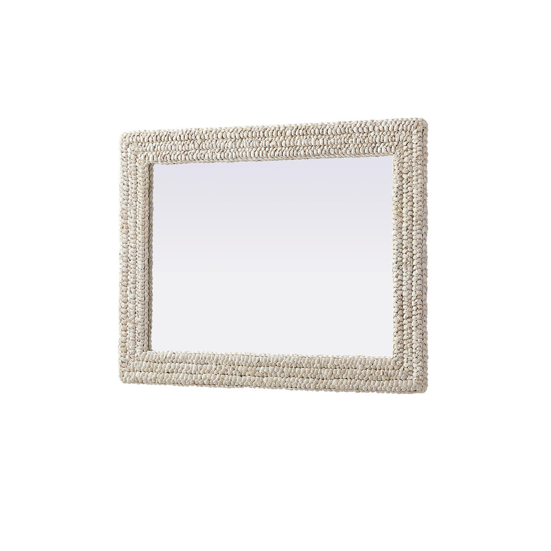 Rectangle Cornhusk Mirror 27X36 In Linen White - View 4 - Joshua Marshal