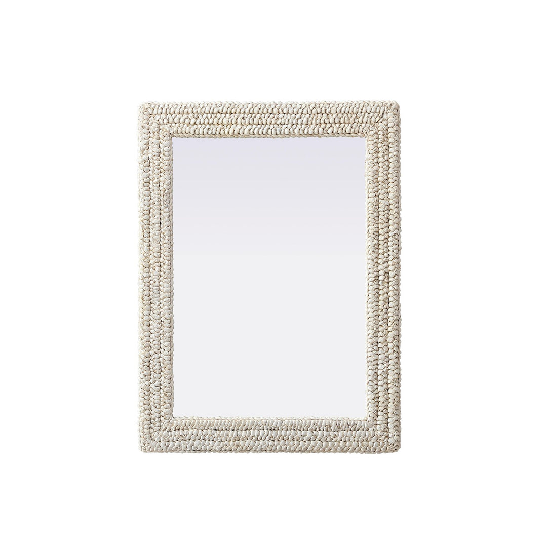 Rectangle Cornhusk Mirror 27X36 In Linen White - View 5 - Joshua Marshal