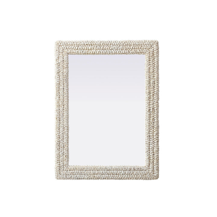Rectangle Cornhusk Mirror 27X36 In Linen White - View 5 - Joshua Marshal
