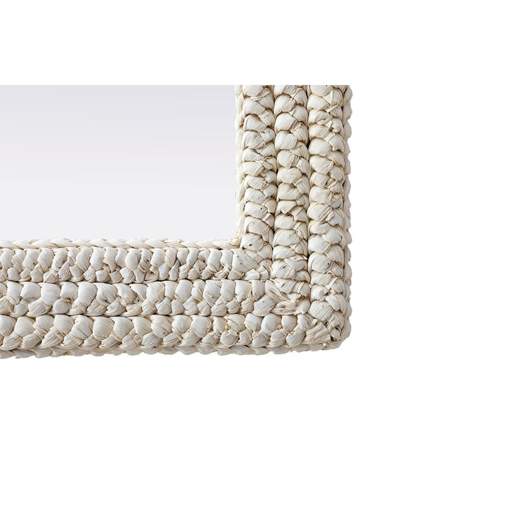 Rectangle Cornhusk Mirror 27X36 In Linen White - View 6 - Joshua Marshal
