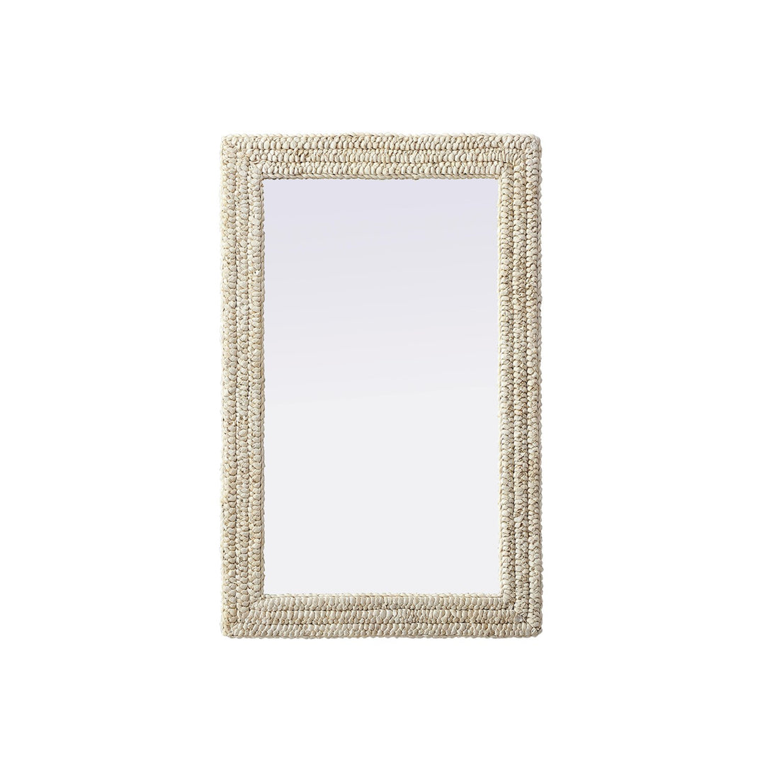 Rectangle Cornhusk Mirror 27X42 In Linen White - View 3 - Joshua Marshal