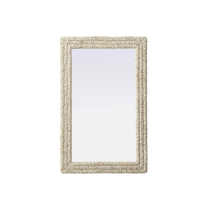 Rectangle Cornhusk Mirror 27X42 In Linen White - View 3 - Joshua Marshal