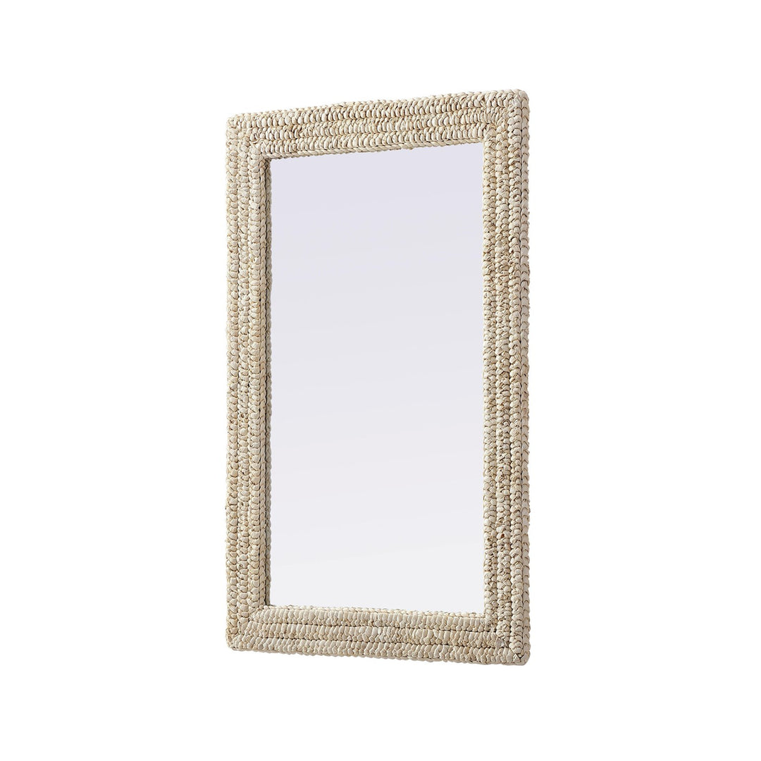 Rectangle Cornhusk Mirror 27X42 In Linen White - View 4 - Joshua Marshal