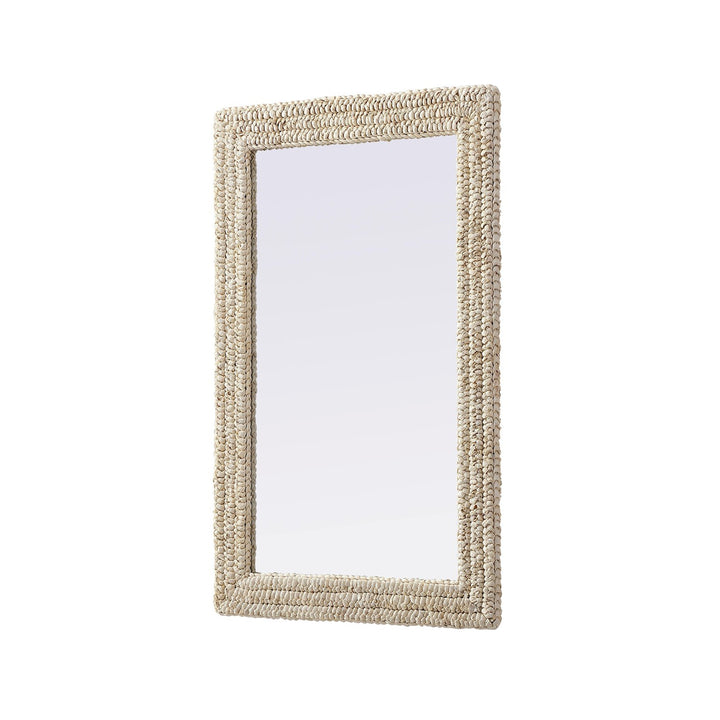 Rectangle Cornhusk Mirror 27X42 In Linen White - View 4 - Joshua Marshal