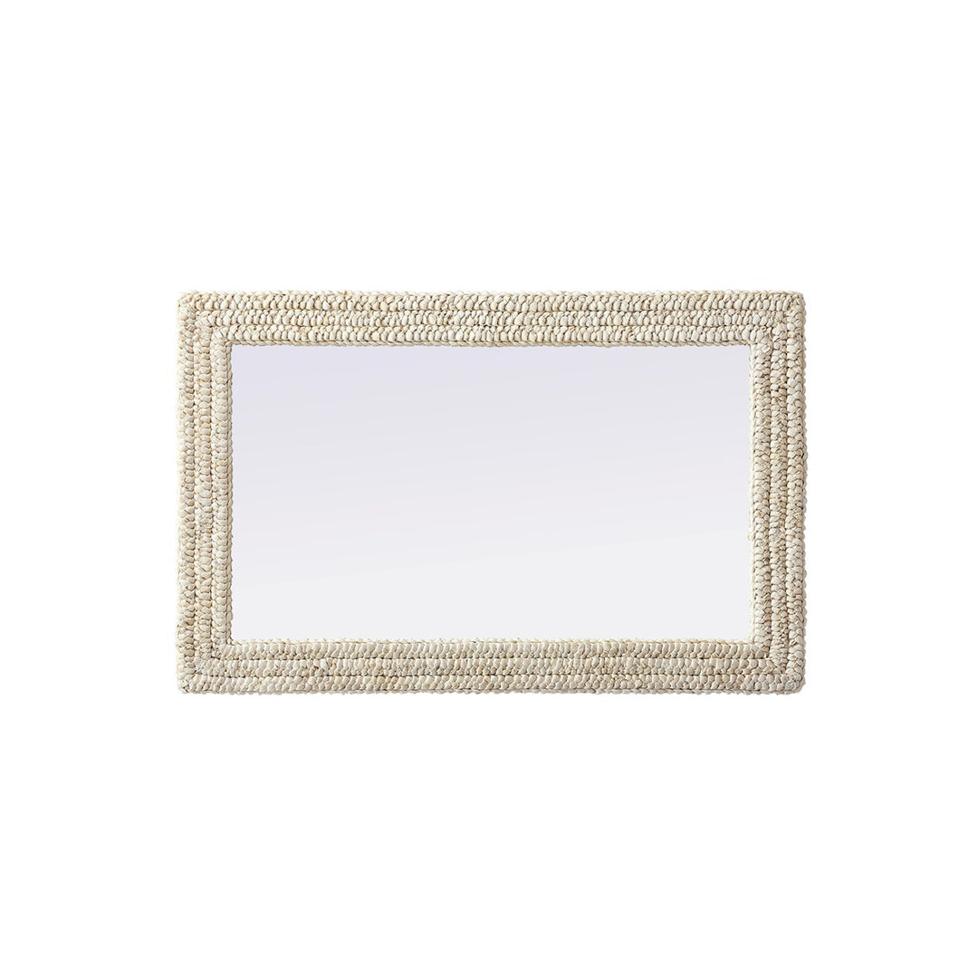 Rectangle Cornhusk Mirror 27X42 In Linen White - View 5 - Joshua Marshal