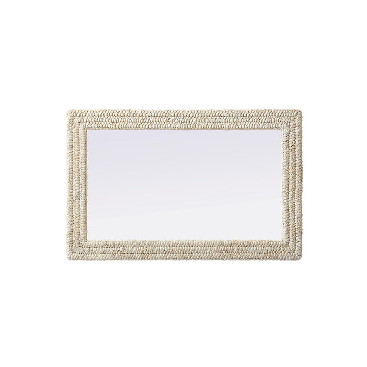 Rectangle Cornhusk Mirror 27X42 In Linen White - View 5 - Joshua Marshal