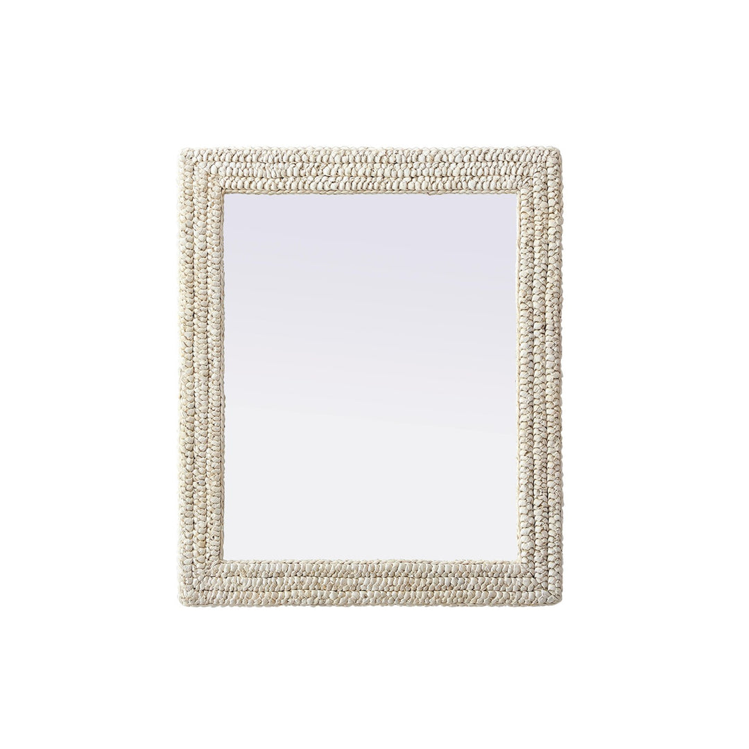 Rectangle Cornhusk Mirror 30X36 In Linen White - View 3 - Joshua Marshal