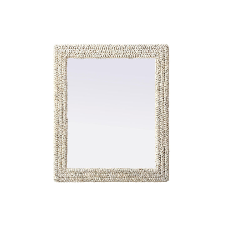 Rectangle Cornhusk Mirror 30X36 In Linen White - View 3 - Joshua Marshal