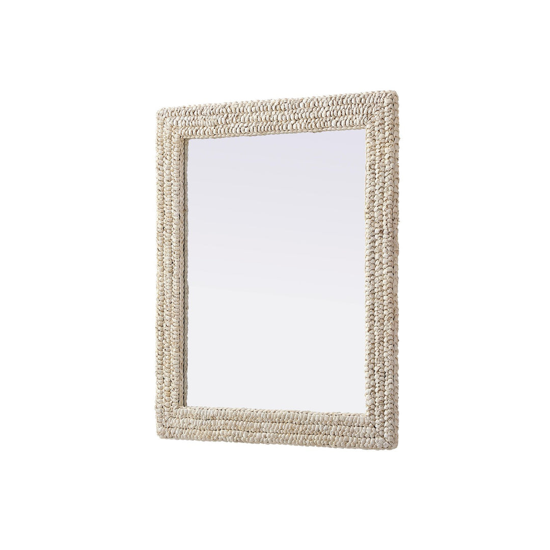 Rectangle Cornhusk Mirror 30X36 In Linen White - View 4 - Joshua Marshal