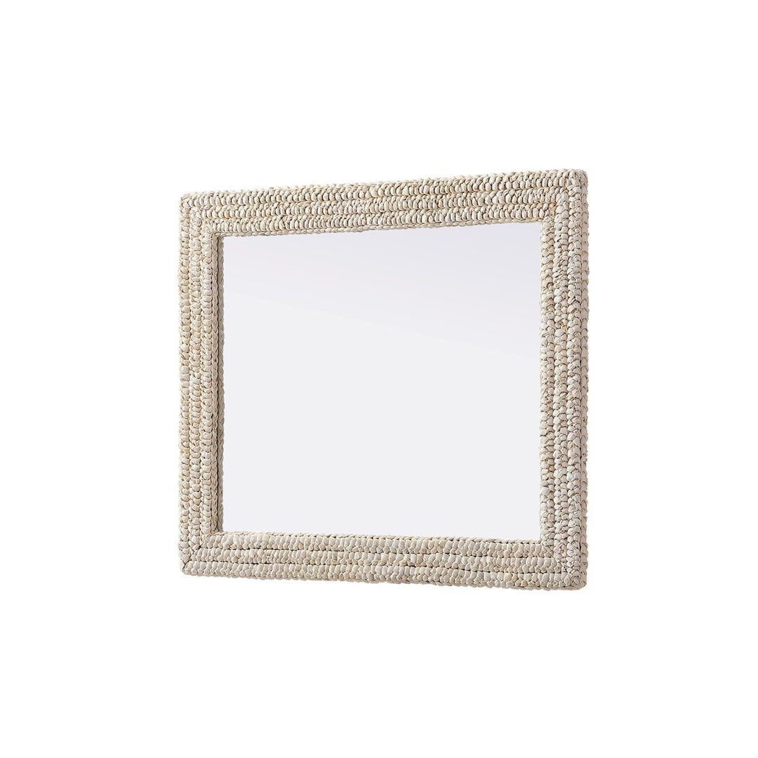 Rectangle Cornhusk Mirror 30X36 In Linen White - View 5 - Joshua Marshal