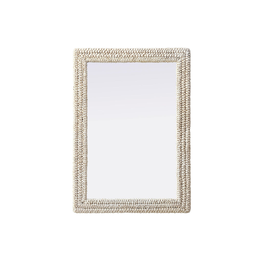 Rectangle Cornhusk Mirror 30X42 In Linen White - View 3 - Joshua Marshal