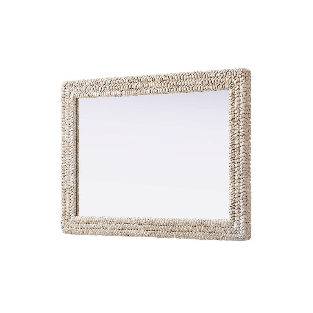 Rectangle Cornhusk Mirror 30X42 In Linen White - View 4 - Joshua Marshal