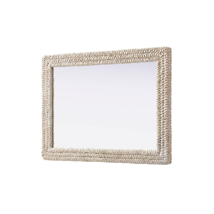Rectangle Cornhusk Mirror 30X42 In Linen White - View 4 - Joshua Marshal