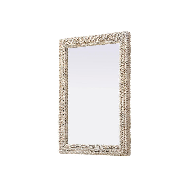 Rectangle Cornhusk Mirror 30X42 In Linen White - View 5 - Joshua Marshal