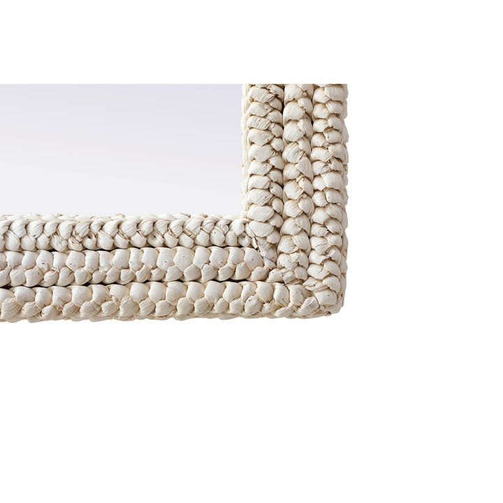 Rectangle Cornhusk Mirror 30X42 In Linen White - View 6 - Joshua Marshal