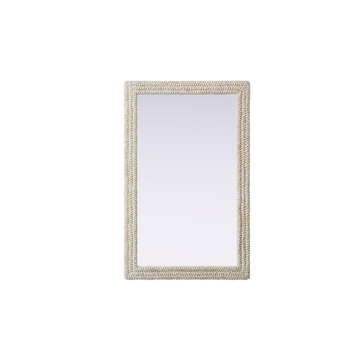 Rectangle Cornhusk Mirror 35X55 In Linen White - View 3 - Joshua Marshal