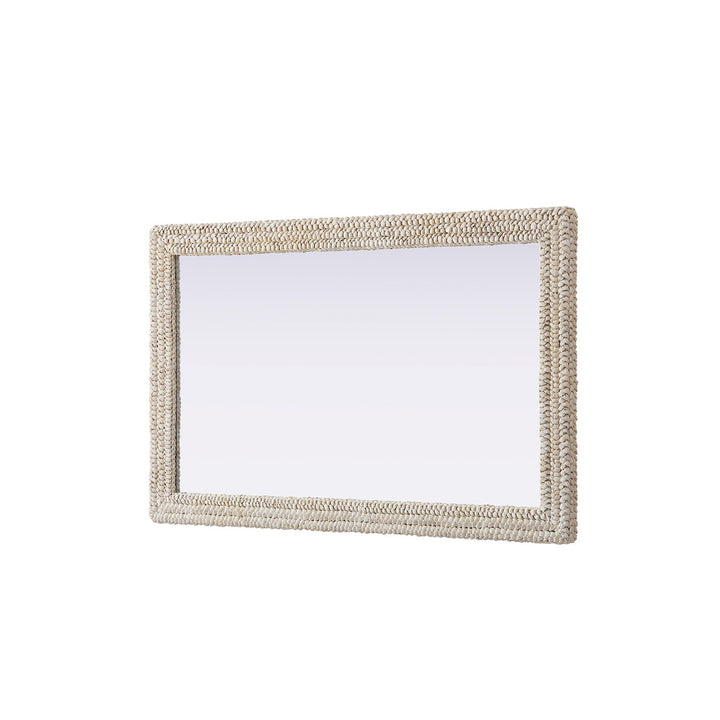 Rectangle Cornhusk Mirror 35X55 In Linen White - View 4 - Joshua Marshal