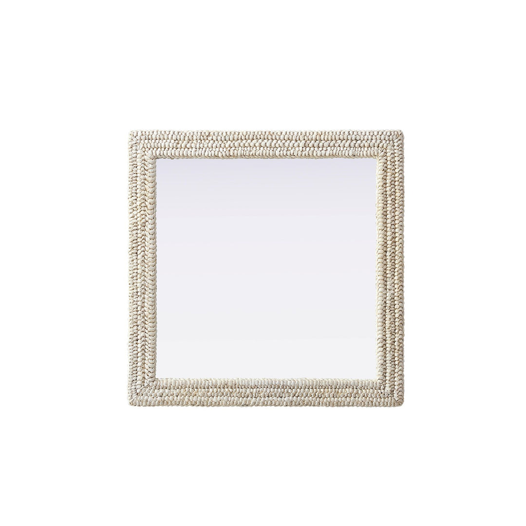 Rectangle Cornhusk Mirror 36X36 In Linen White - View 3 - Joshua Marshal