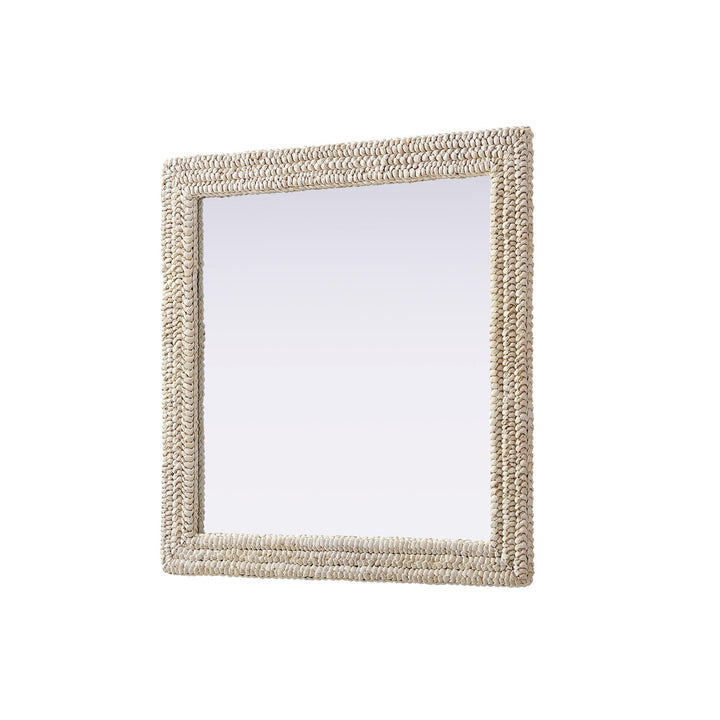 Rectangle Cornhusk Mirror 36X36 In Linen White - View 4 - Joshua Marshal