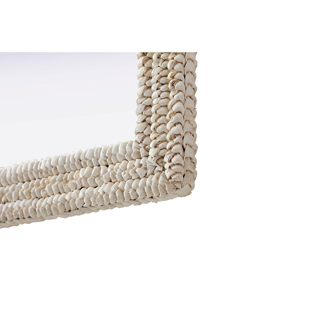 Rectangle Cornhusk Mirror 36X36 In Linen White - View 5 - Joshua Marshal