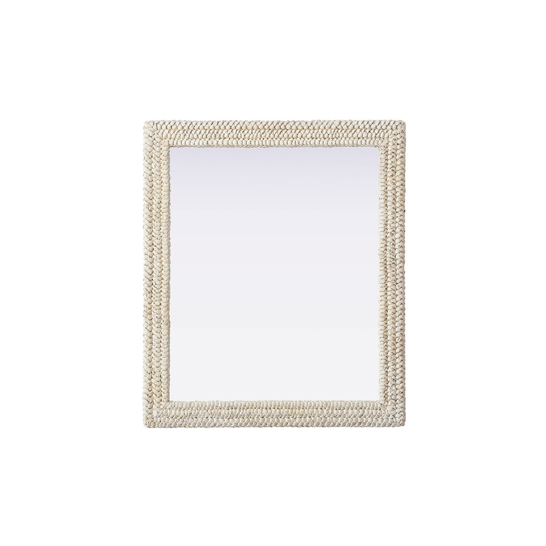 Rectangle Cornhusk Mirror 36X42 In Linen White - View 3 - Joshua Marshal