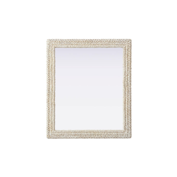 Rectangle Cornhusk Mirror 36X42 In Linen White - View 3 - Joshua Marshal