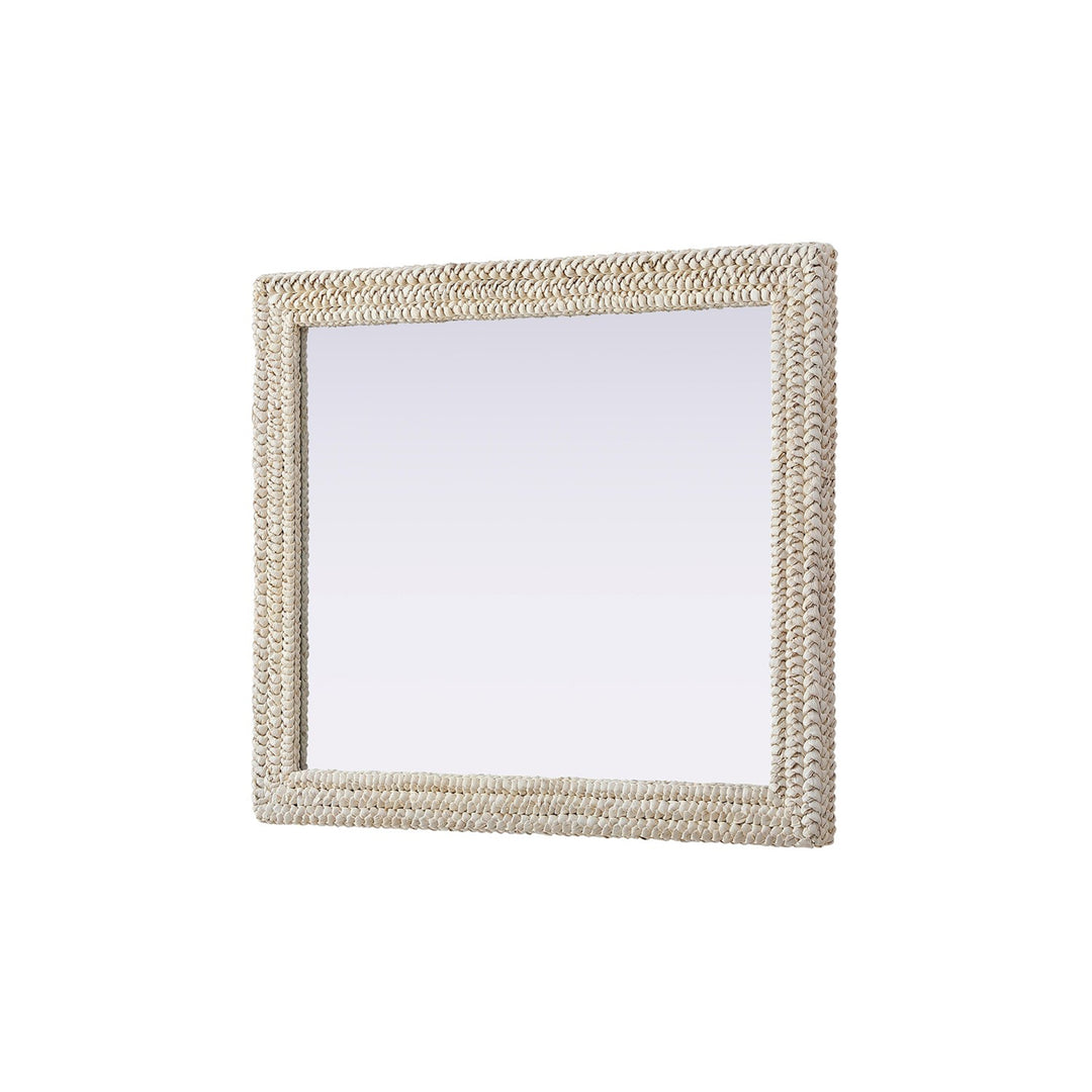 Rectangle Cornhusk Mirror 36X42 In Linen White - View 5 - Joshua Marshal