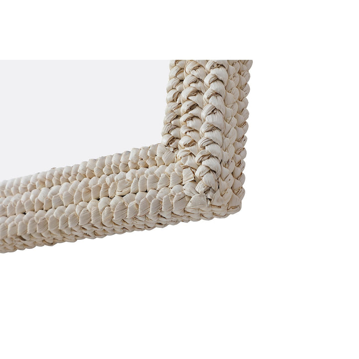 Rectangle Cornhusk Mirror 36X42 In Linen White - View 6 - Joshua Marshal