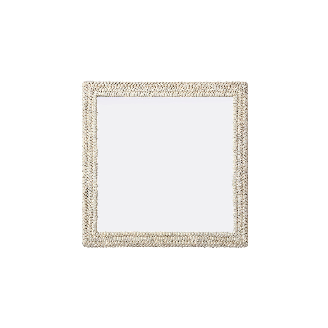 Rectangle Cornhusk Mirror 40X40 In Linen White - View 3 - Joshua Marshal