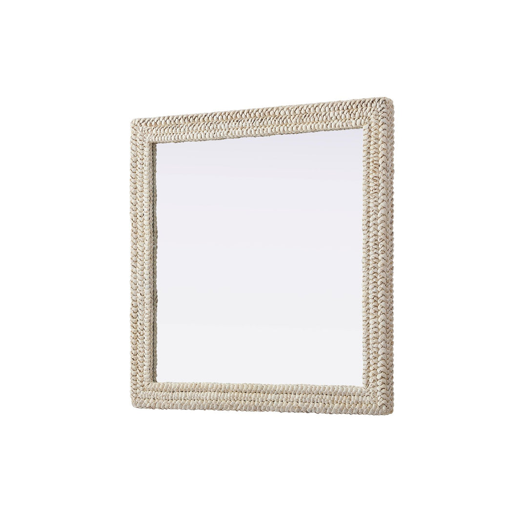 Rectangle Cornhusk Mirror 40X40 In Linen White - View 4 - Joshua Marshal