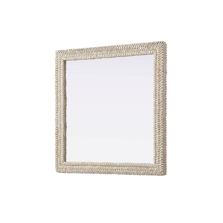 Rectangle Cornhusk Mirror 40X40 In Linen White - View 4 - Joshua Marshal