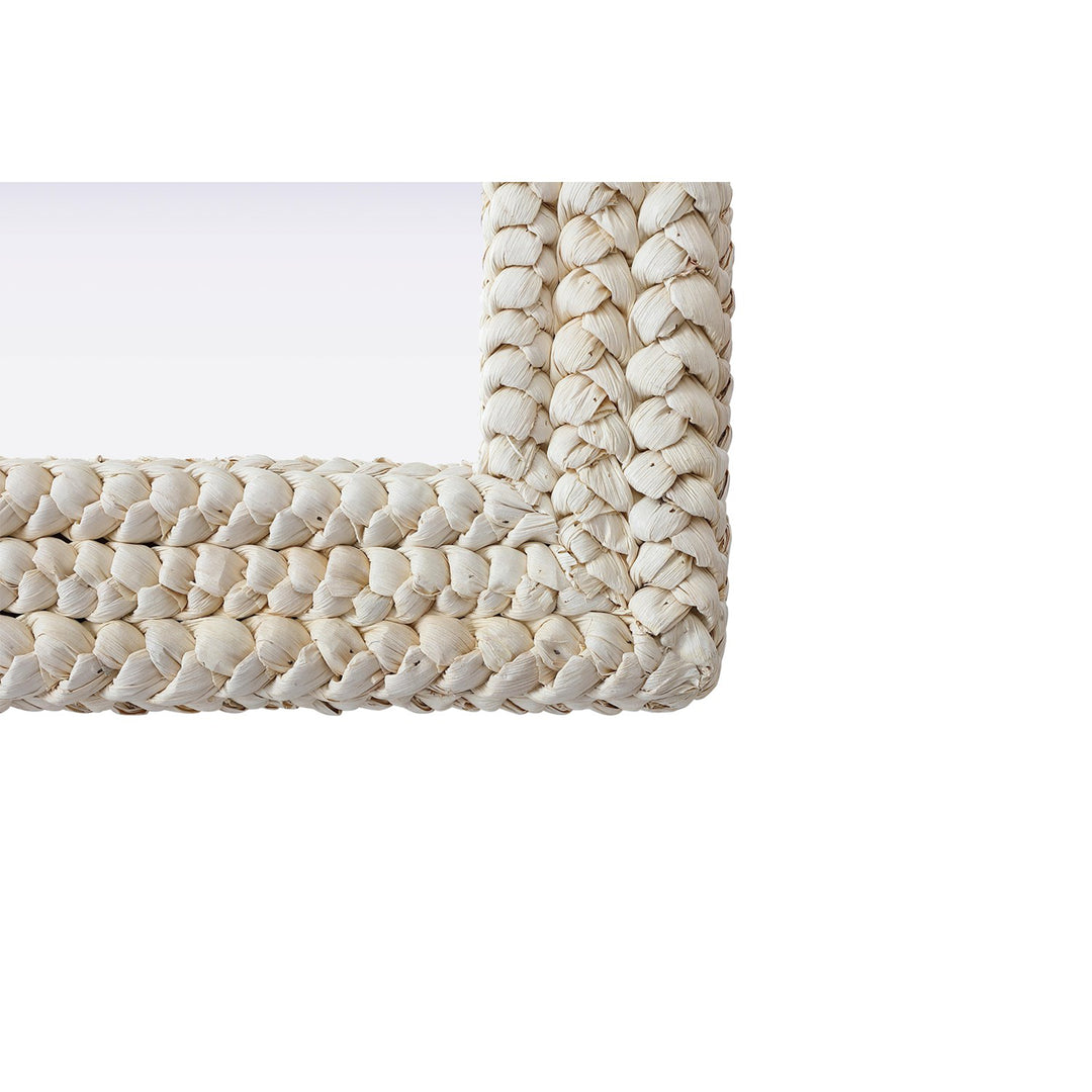 Rectangle Cornhusk Mirror 40X40 In Linen White - View 5 - Joshua Marshal