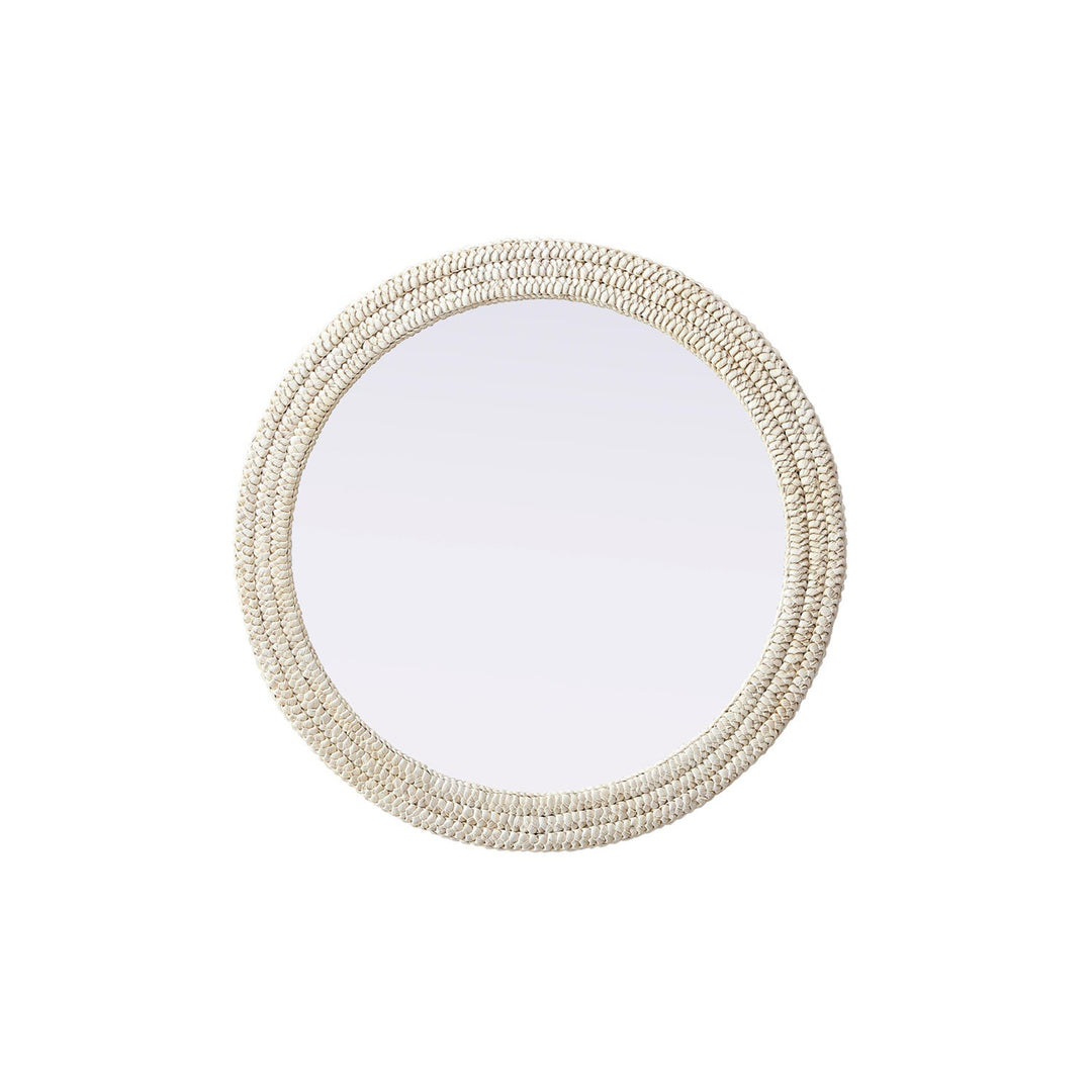 Round Cornhusk Mirror 36X36 In Linen White - View 3 - Joshua Marshal