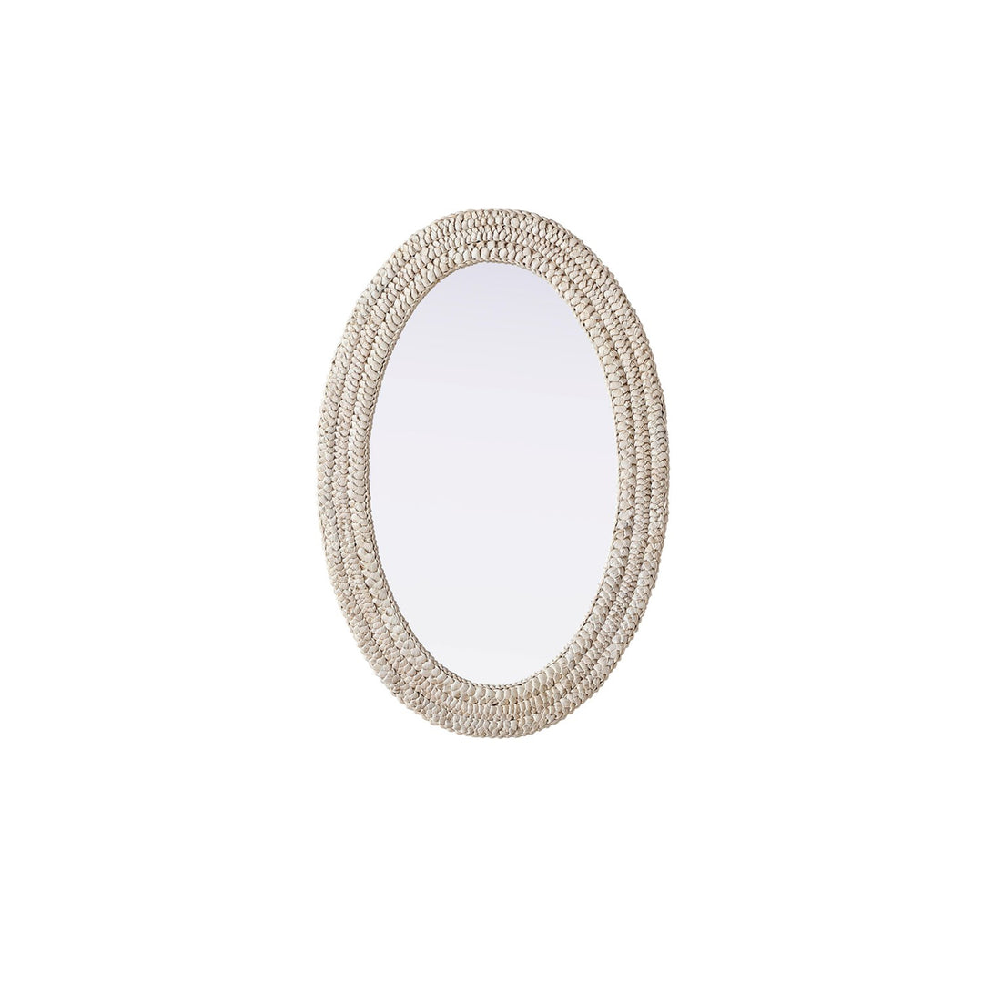 Oval Cornhusk Mirror 24X36 In Linen White - View 3 - Joshua Marshal
