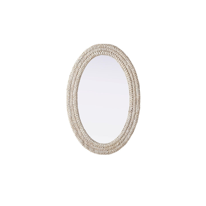 Oval Cornhusk Mirror 24X36 In Linen White - View 3 - Joshua Marshal