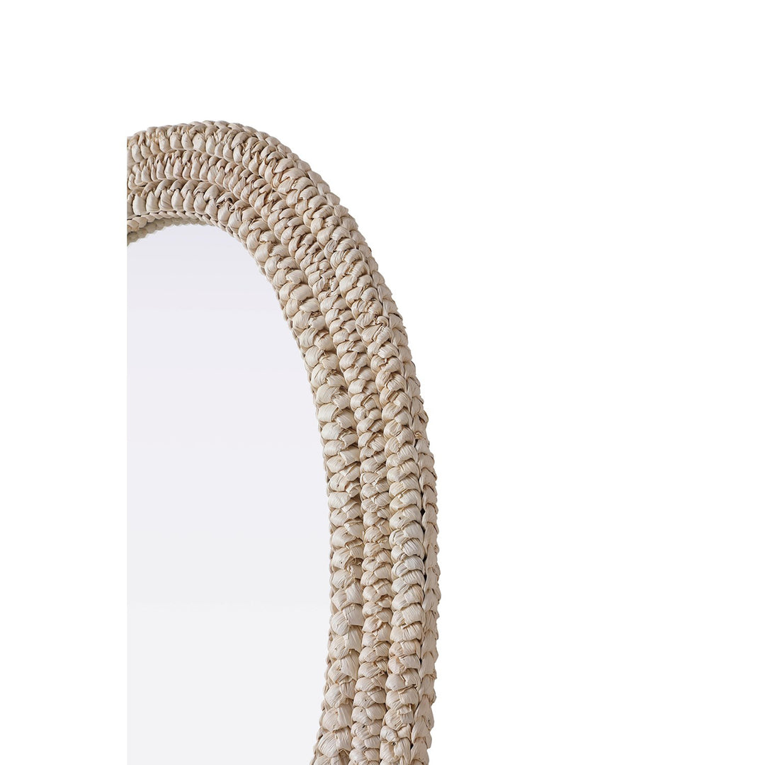 Oval Cornhusk Mirror 24X36 In Linen White - View 6 - Joshua Marshal